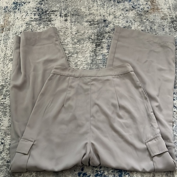 NUON high waist wide leg cropped Tanya pants light tan Sz 28 pants new - Picture 13 of 16